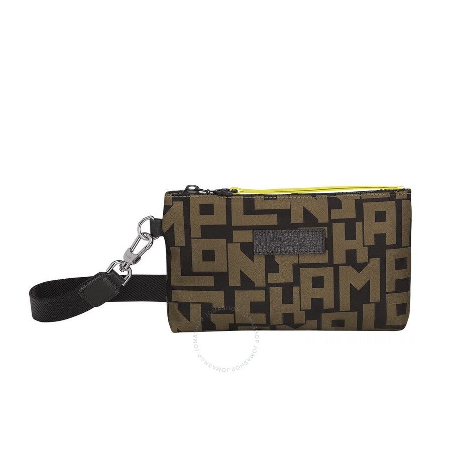 Longchamp Ladies Le Pliage Lgp Pouch Black / Khaki 34096412576