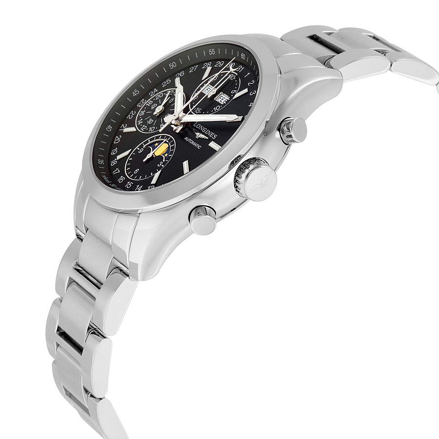 Longines Conquest Classic Black Dial Chronograph Moon Phase Men's Watch  L27984526 L2.798.4.52.6 703200186276 - Watches - Jomashop