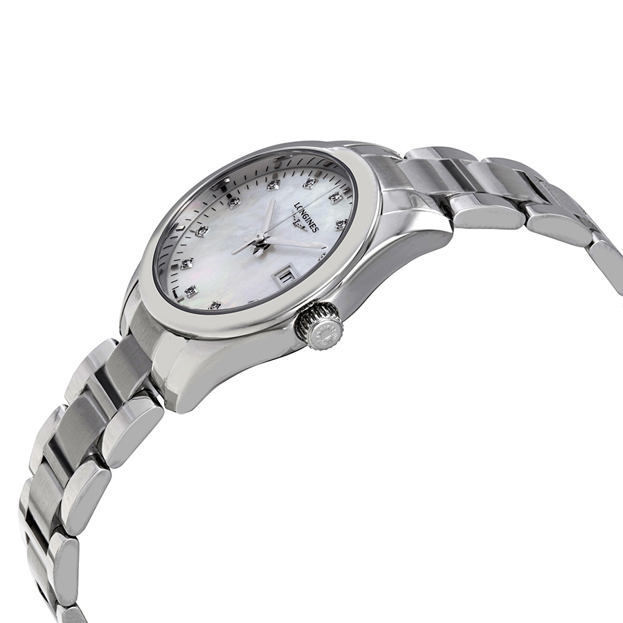 Longines Conquest Classic Mother of Pearl Diamond Dial Ladies Watch L22864876  L22864876 7612356210120 - Watches, Longines - Jomashop