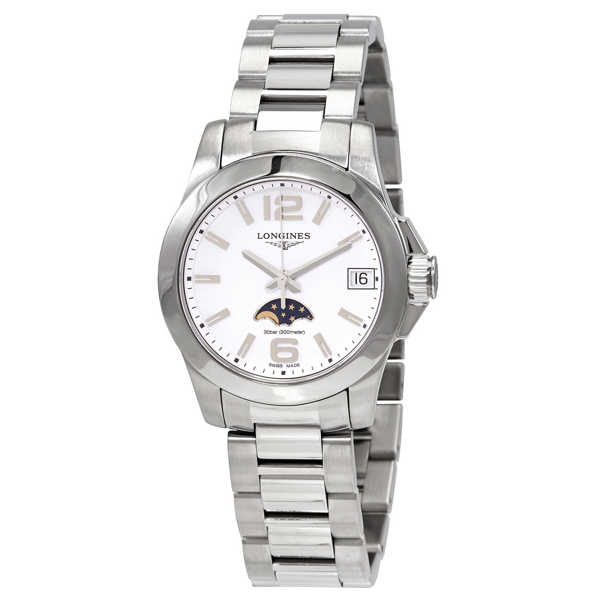 Longines Conquest Quartz White Dial 