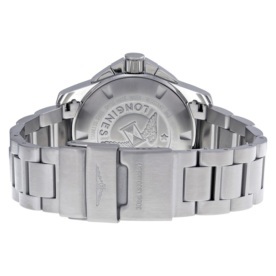 Longines HydroConquest Chronograph Black Dial Stainless Steel Men's Watch  L36964596 L3.696.4.59.6 7612356181741 - Watches, HydroConquest - Jomashop
