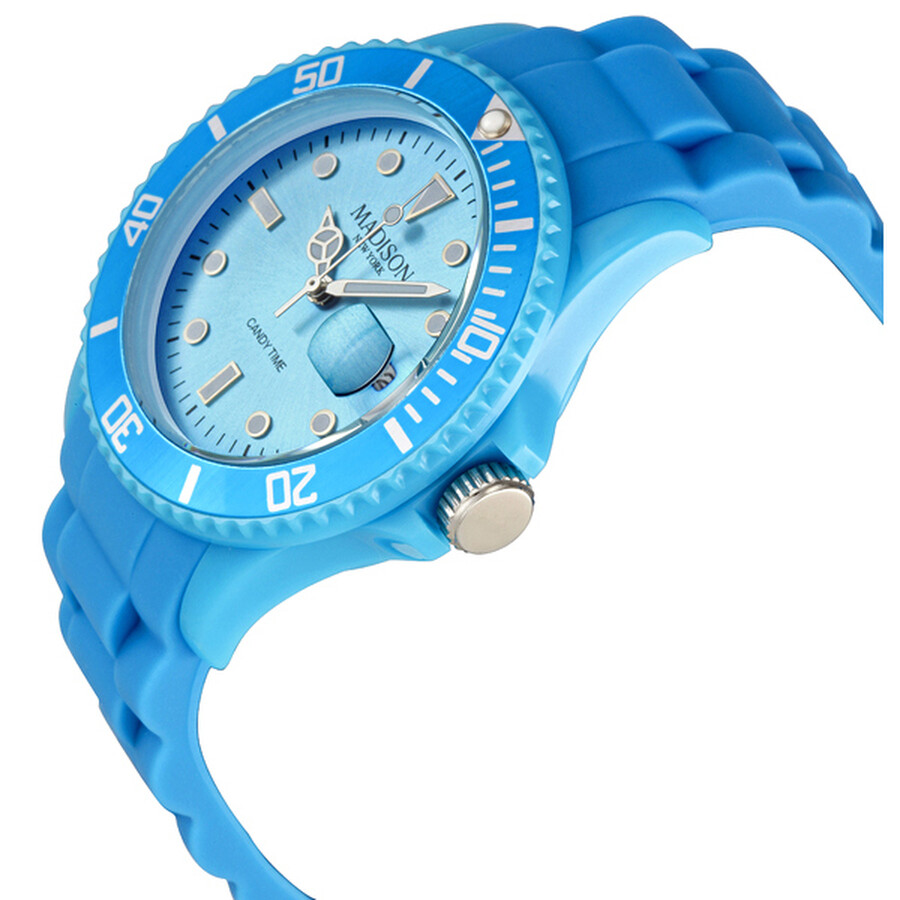 Madison Candy Time Light Blue Dial Light Blue Silicone Unisex Watch