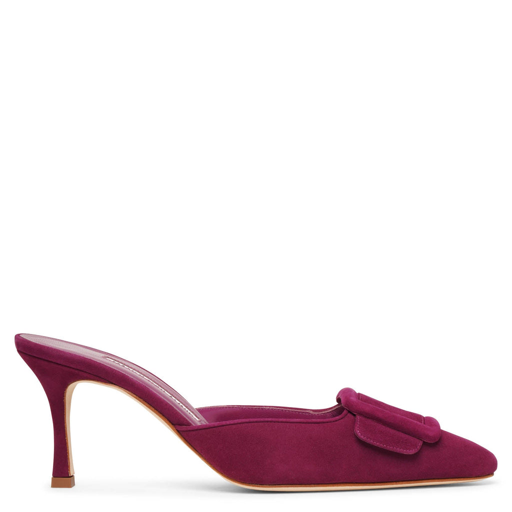 Manolo Buckle Flast Mules Orange Silk 327520 main image 0