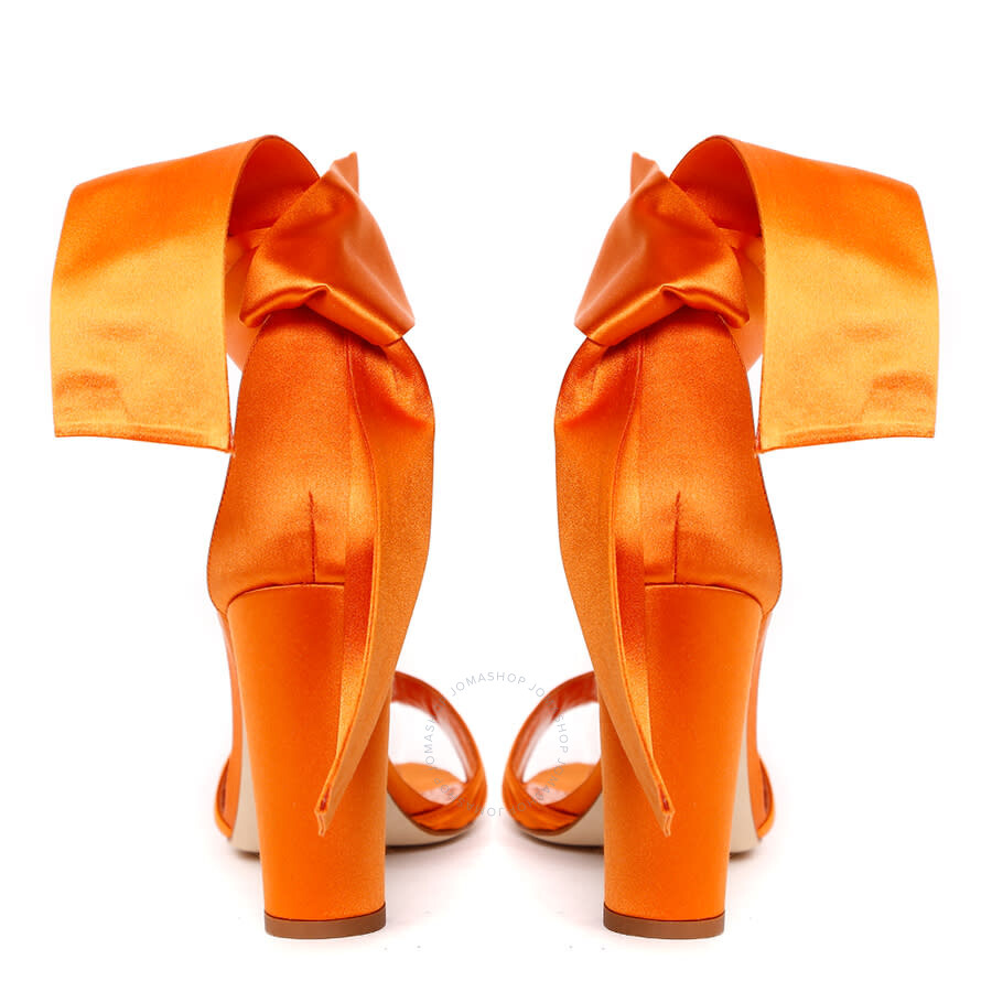 Manolo Blahnik Misam Ladies Orange High Heel Sandals, Brand Size 40