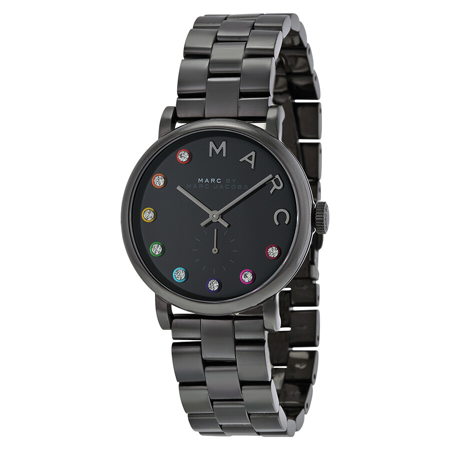 Marc by Marc Jacob Black Dial Black Ion-plated Ladies Watch