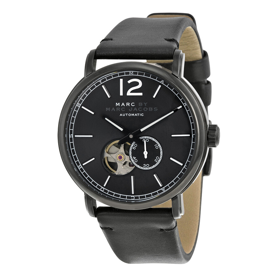 Fergus Black Dial Leather Men's Watch
