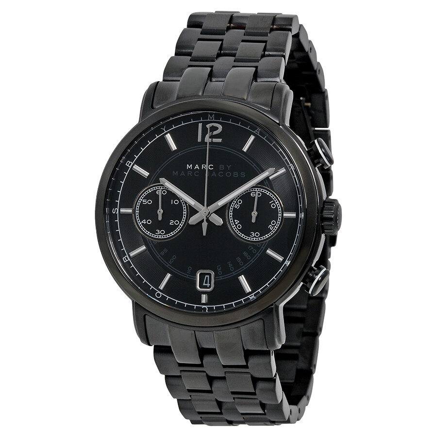 Fergus Chronograph Black Dial Black Ion-plated Men's Watch