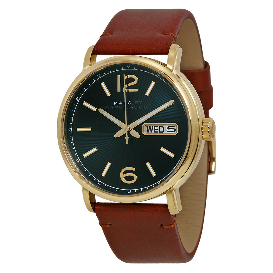 Fergus Green Dial Brown Leather Men's Watch