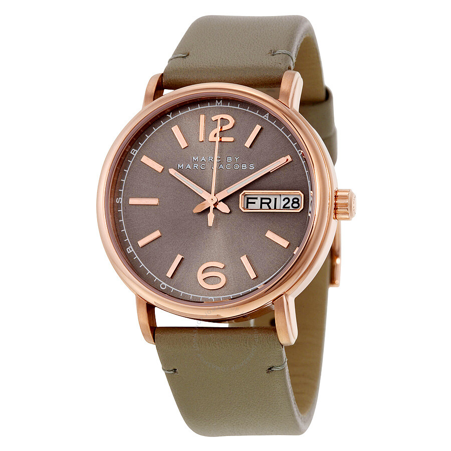Fergus Grey Dial Gray Leather Ladies Watch