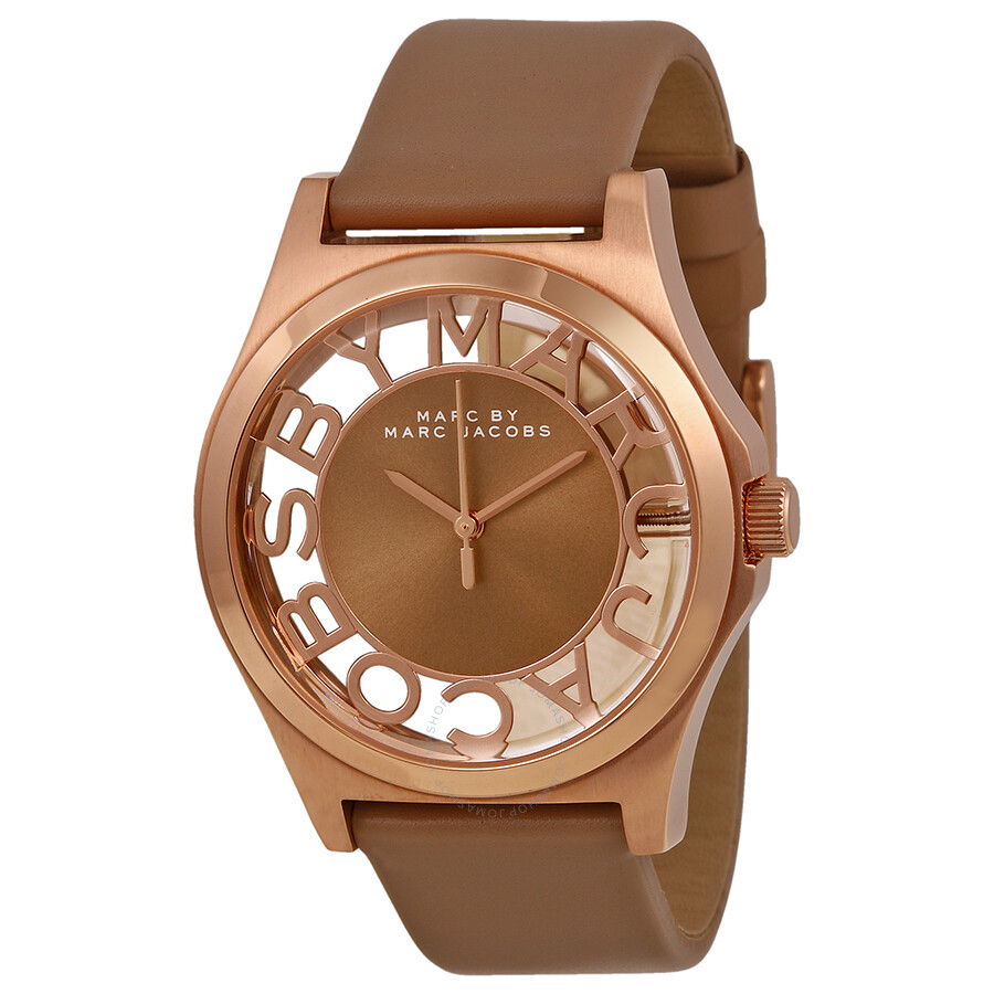 Henry Brown Cut-out Dial Rose Gold Ion-plated Ladies Watch