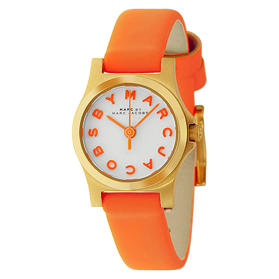 Henry Dinky Orange Leather Ladies Watch