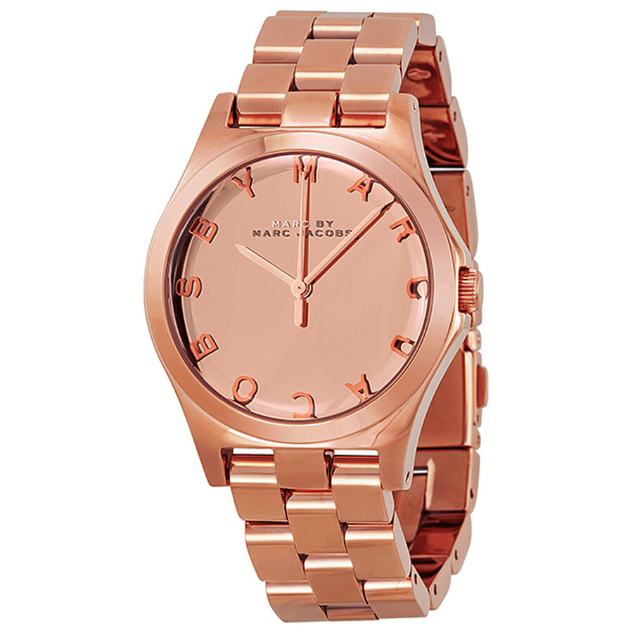 Henry Glossy Rose Gold-tone Ladies Watch