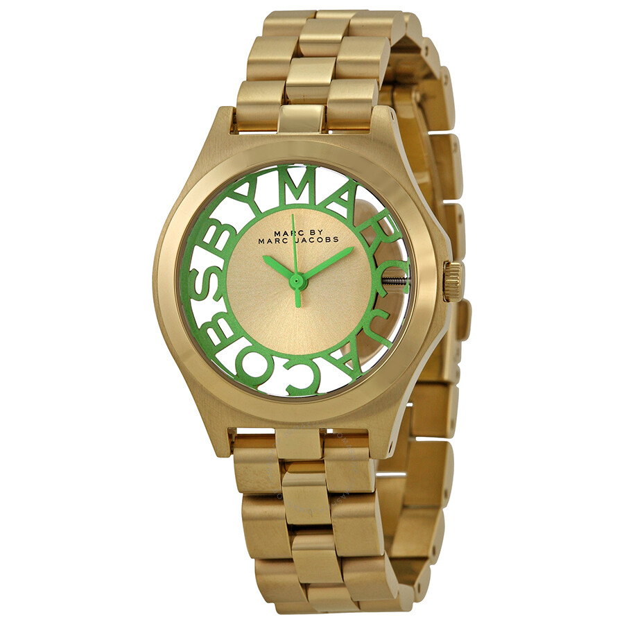 Henry Gold Dial Gold-plated Ladies Watch