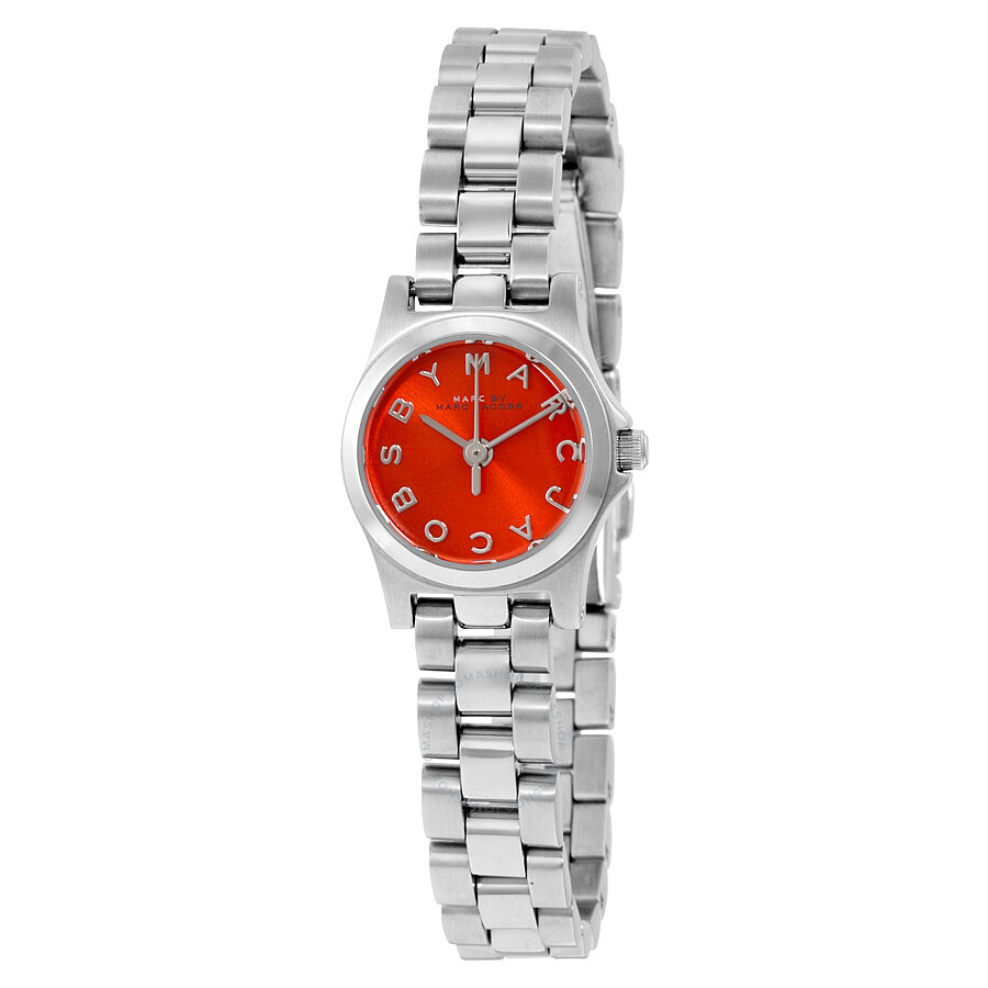 Henry Orange Dial Stainless Steel Quartz Ladies Watch