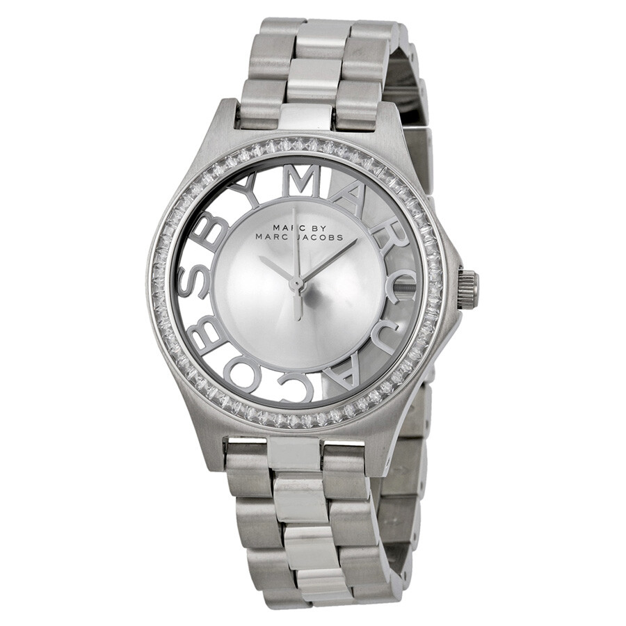 Marc By Marc Jacobs Henry Transparent Dial Stainless Steel Ladies Watch ...