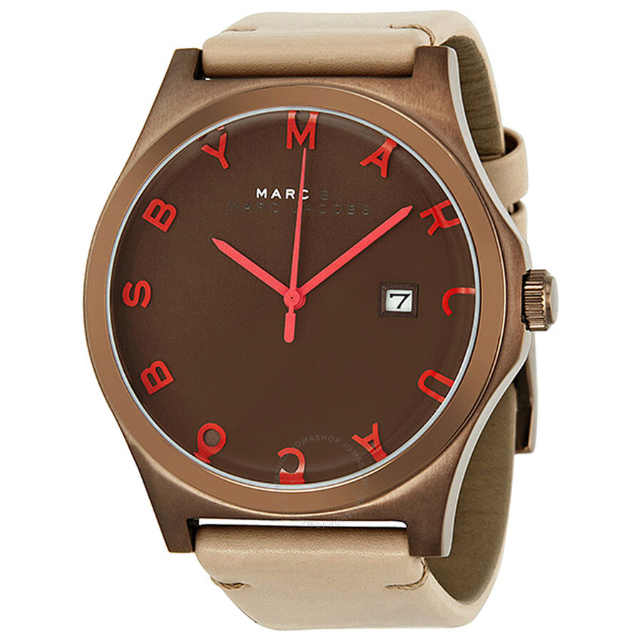 Henry Brown Dial Beige Leather Unisex Watch