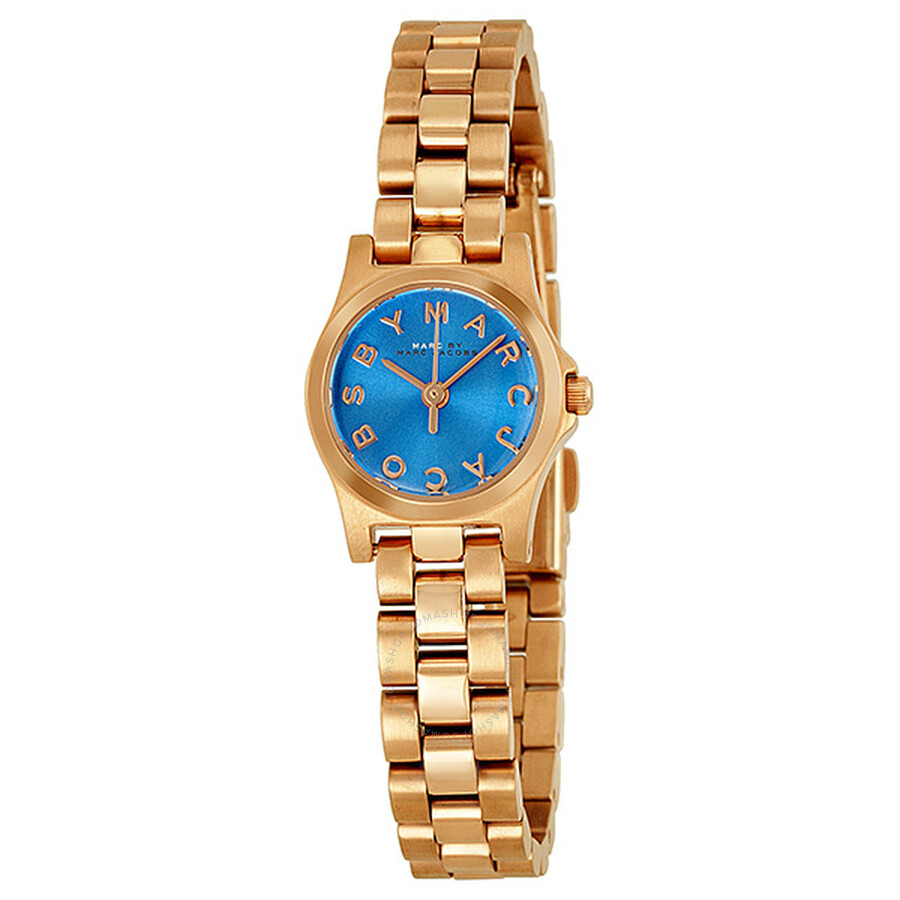 Henry Dinky Blue Dial Rose Gold-Tone Stainless Steel Ladies Watch