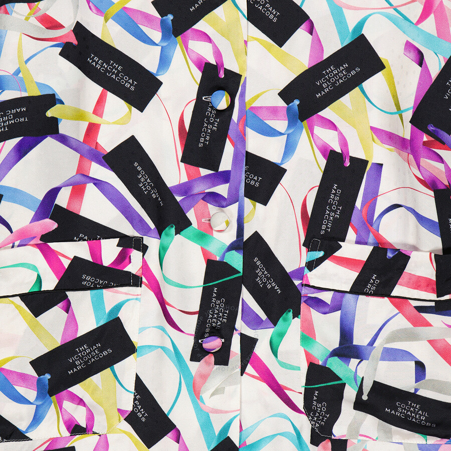 Marc Jacobs The Pajama Ribbon Print Top, Size Small V6000026-110 ...