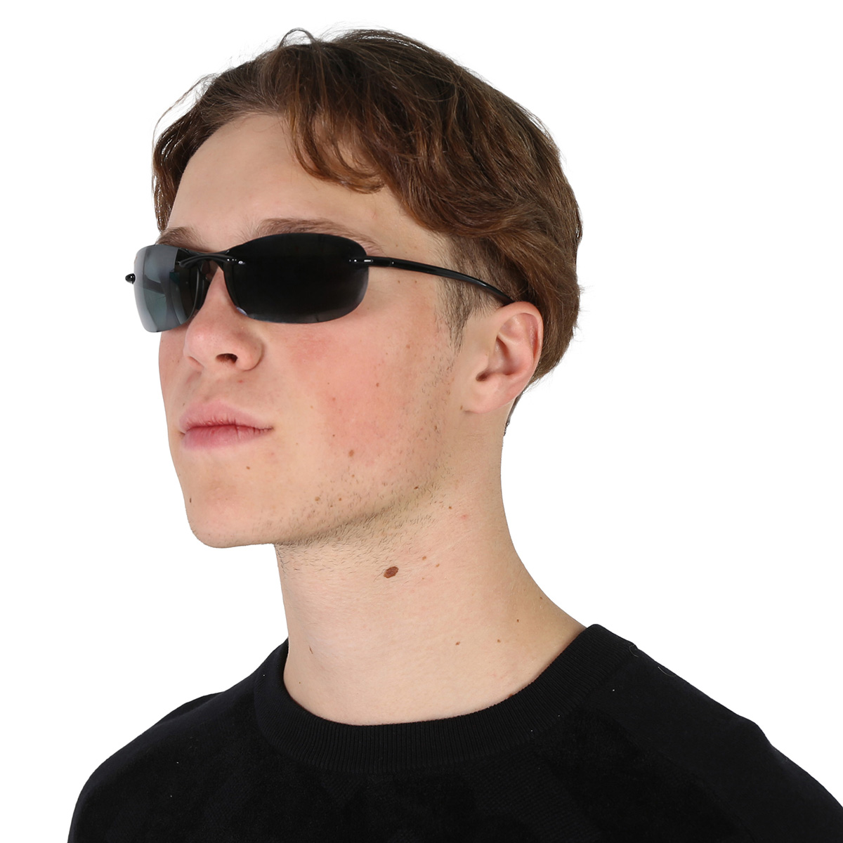 Maui Jim Hanalei Universal Fit Neutral Grey Wrap Unisex Sunglasses 413N