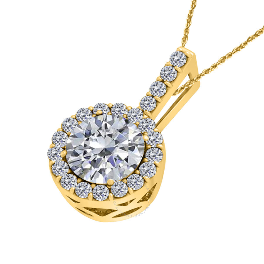 Maulijewels 0 65 Carat Diamond Pendant Necklace For Women In 14k Yellow Gold With 18 Gold Plated 925 Sterling Silver Box Chain Mpd0127 1 2 Yb D Ladies Jewelry Maulijewels Jomashop