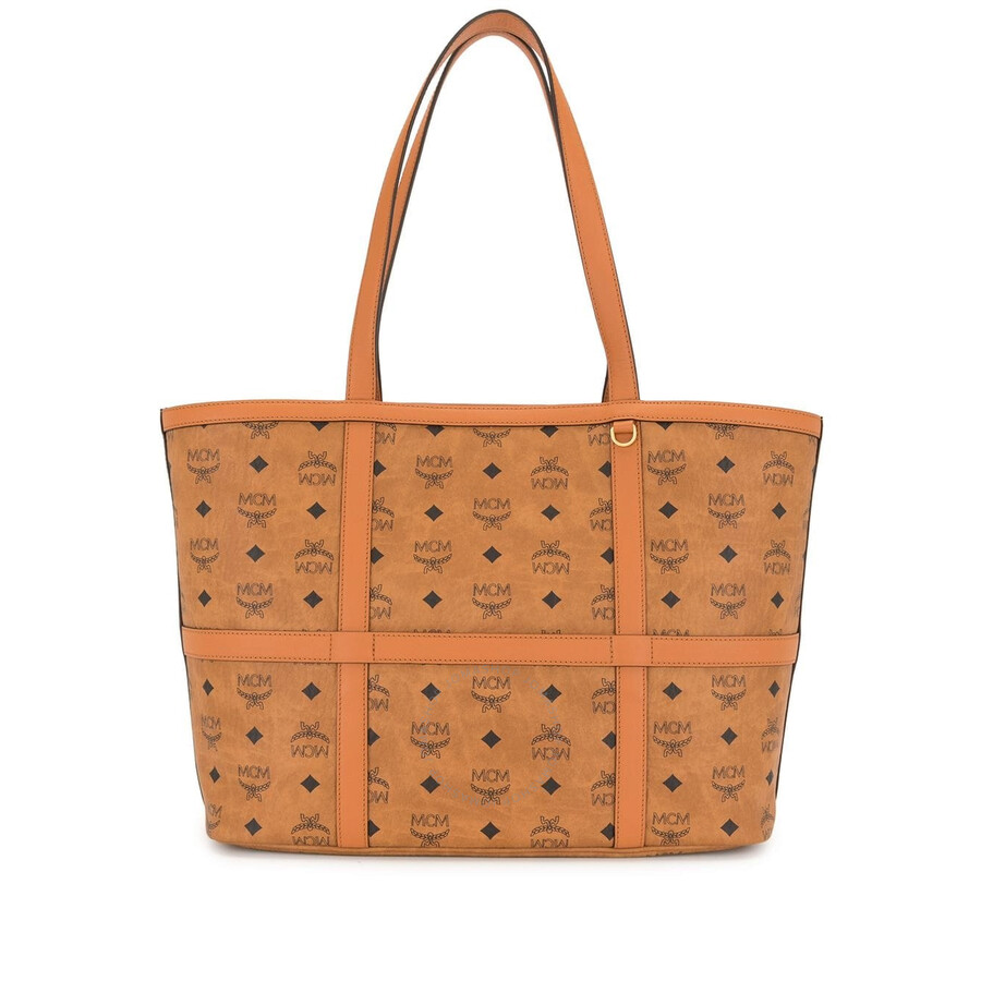 Mcm Ladies Delmy Cognac Shopper Tote in Visetos MWPBSER01CO