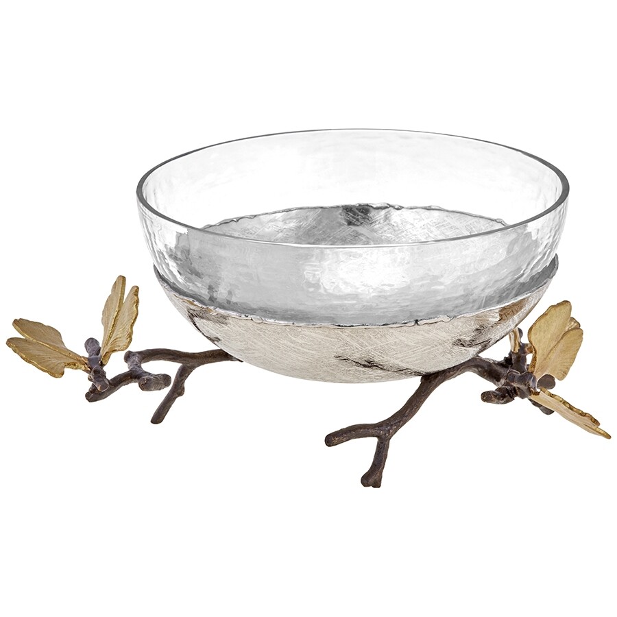 Michael Aram butterfly Ginkgo Glass Nut Dish with Spoon 175743