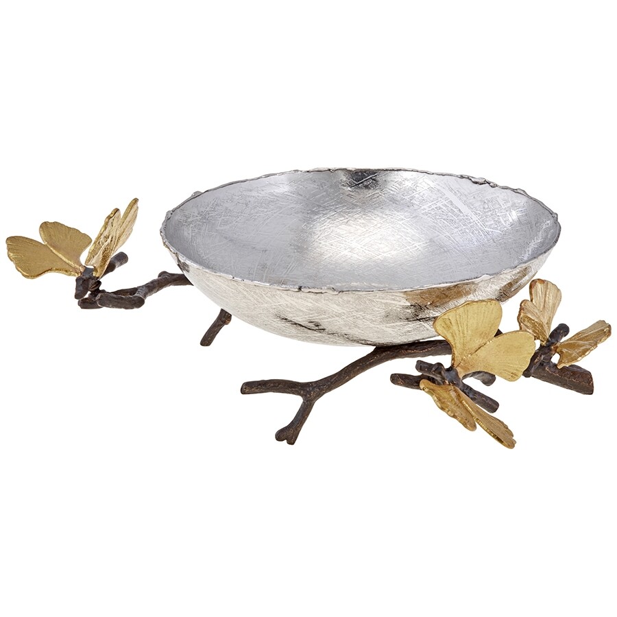 Michael Aram butterfly Ginkgo Glass Nut Dish with Spoon 175743
