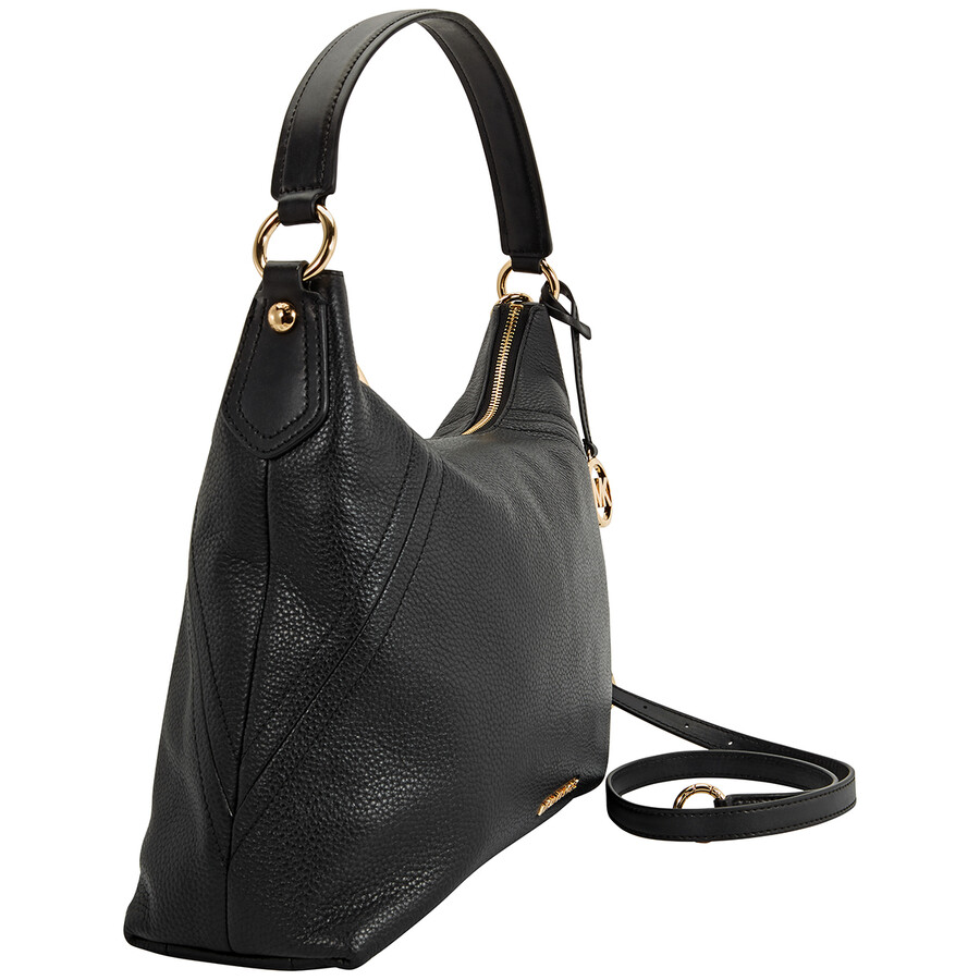 Michael Kors Aria Pebble Leather Shoulder Bag Black 30T9GXAL3L001