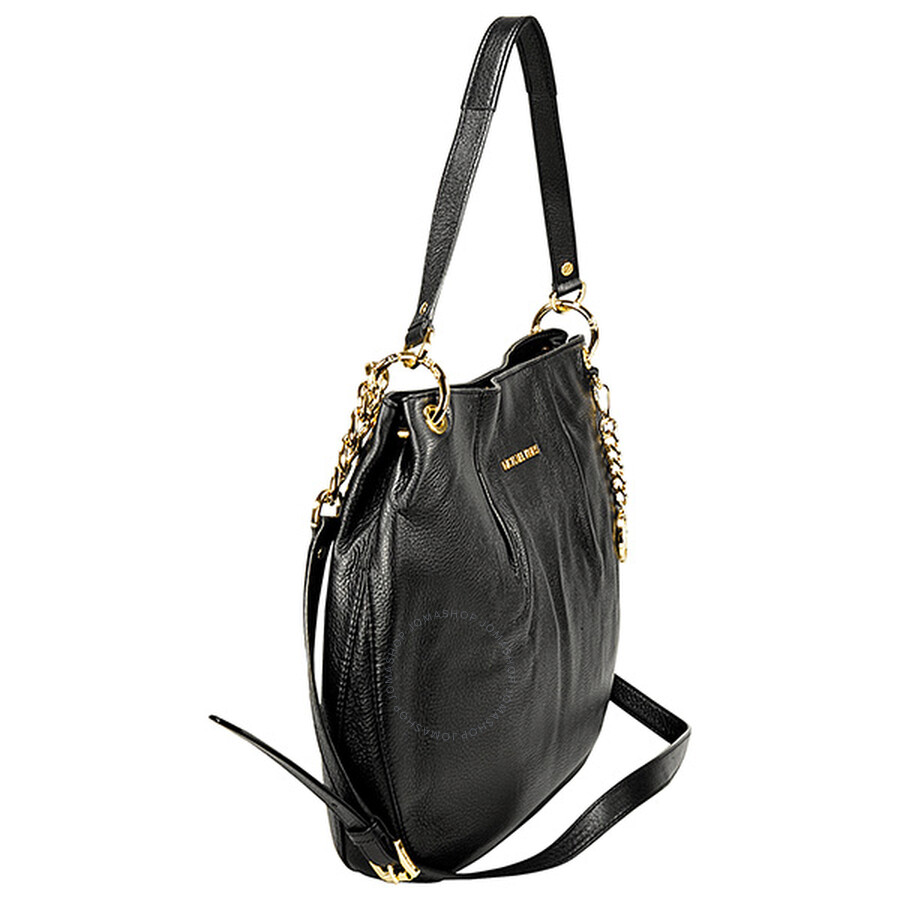 Michael Kors Bedford Large Genuine Black Leather Shoulder Tote Bag