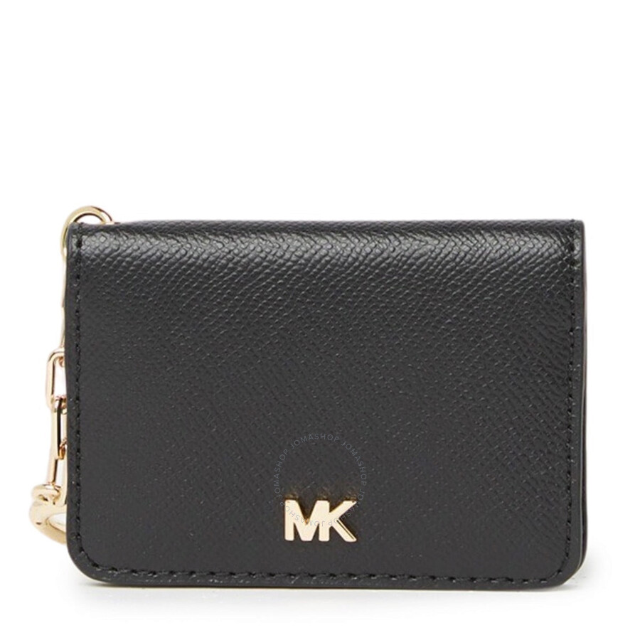 Michael Kors Black Leather Key Ring Card Holder 32S9GF6D5L001