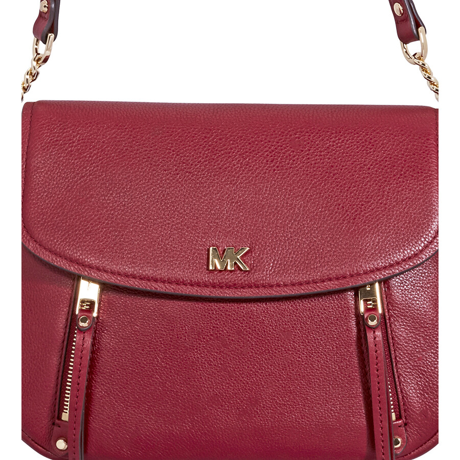 Michael Kors Evie Medium Learher Shoulder Bag Maroon 30S8GZUF2L550