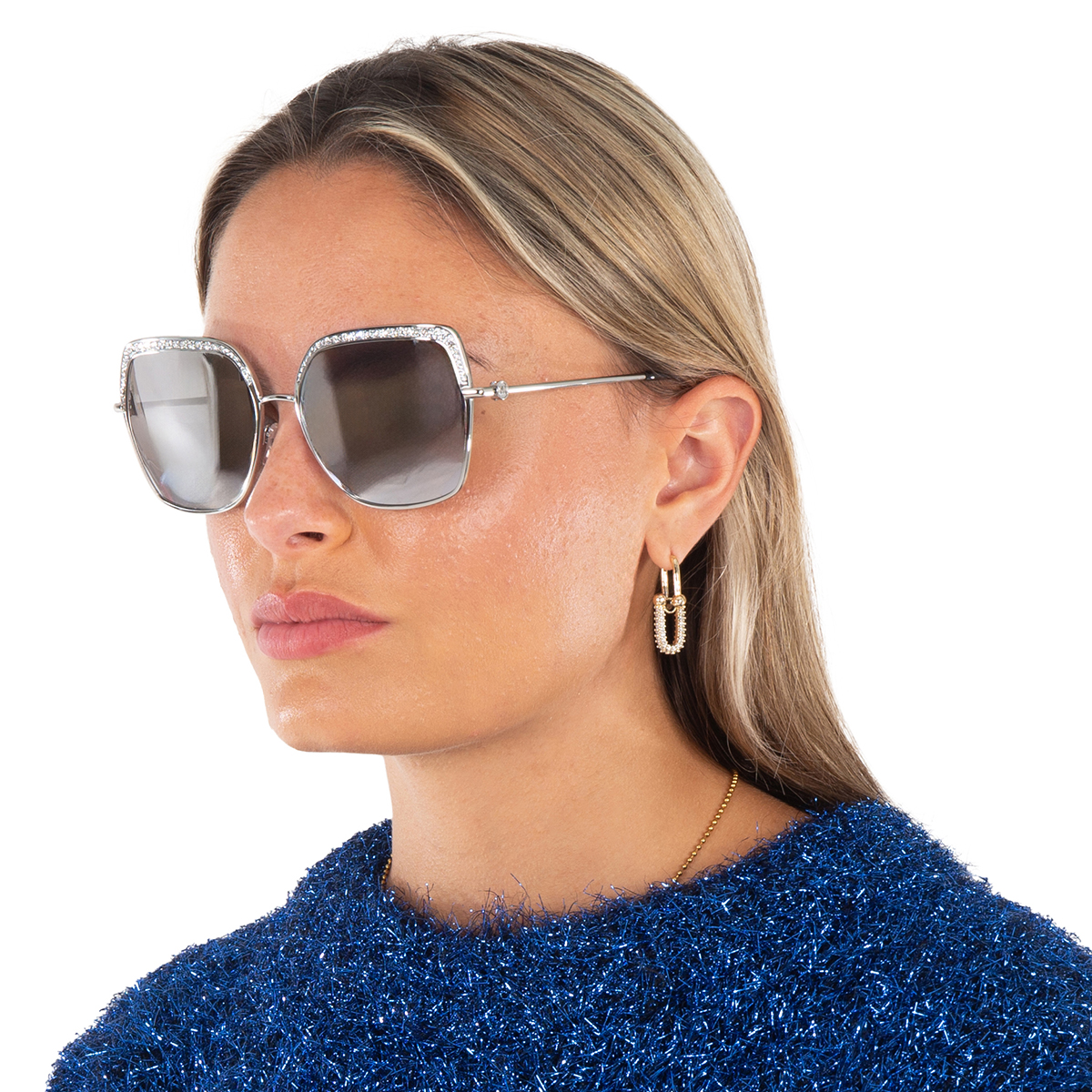 Michael Kors Greenpoint Silver Mirror Square Ladies Sunglasses 