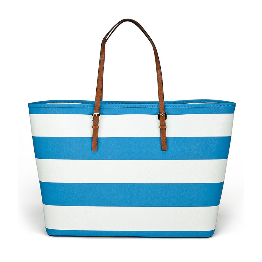 Michael kors blue and white striped tote bag Clearance