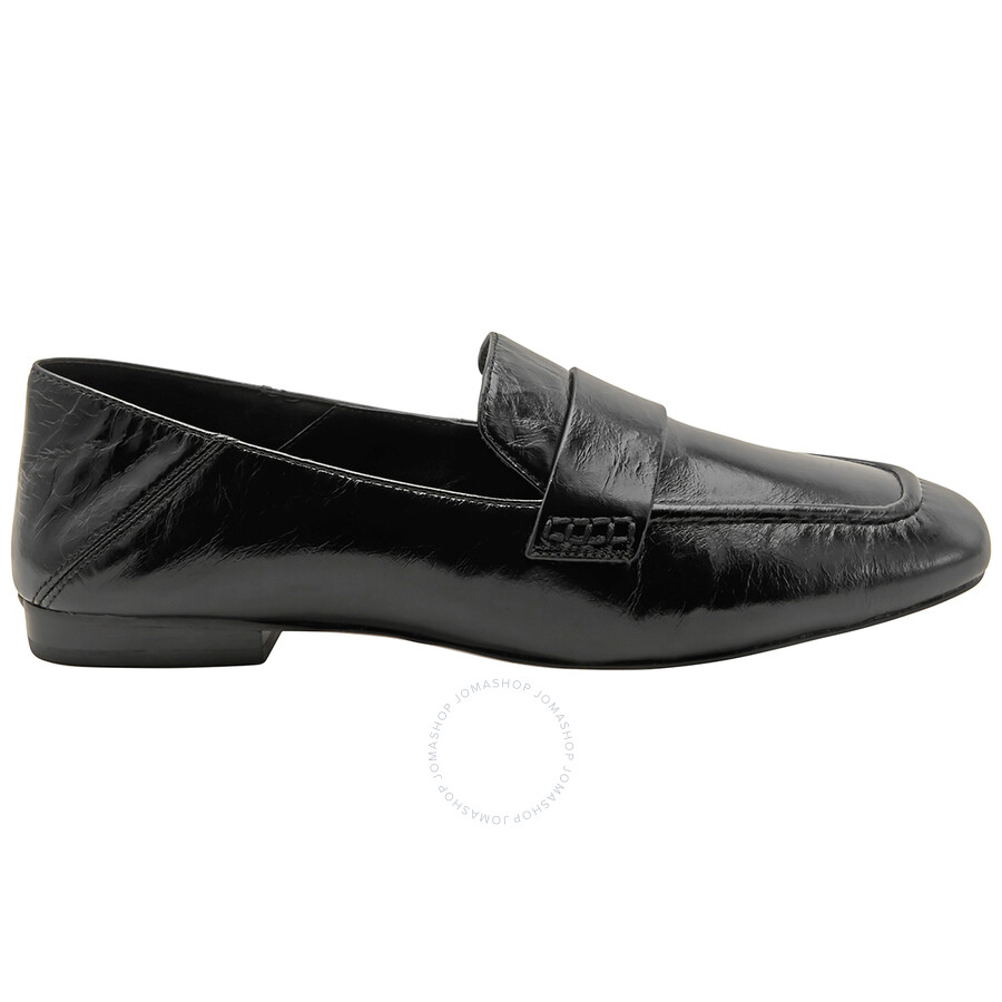 Ladies black leather loafers size 6 clearance