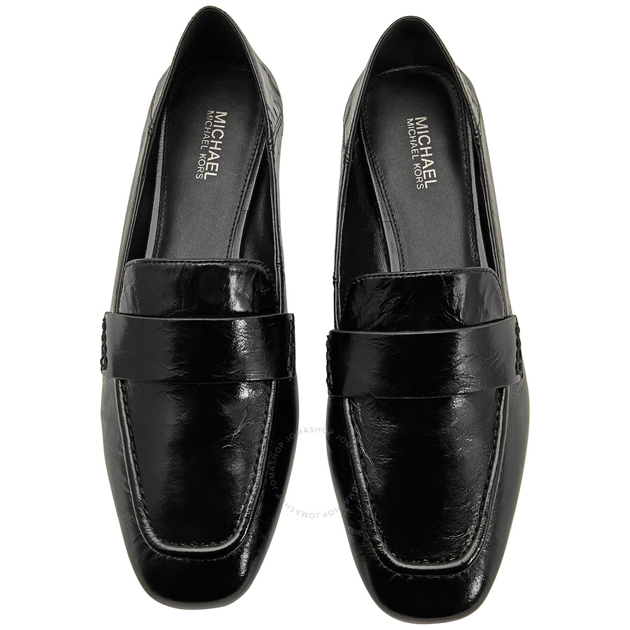 Ladies black leather loafers size 6 clearance