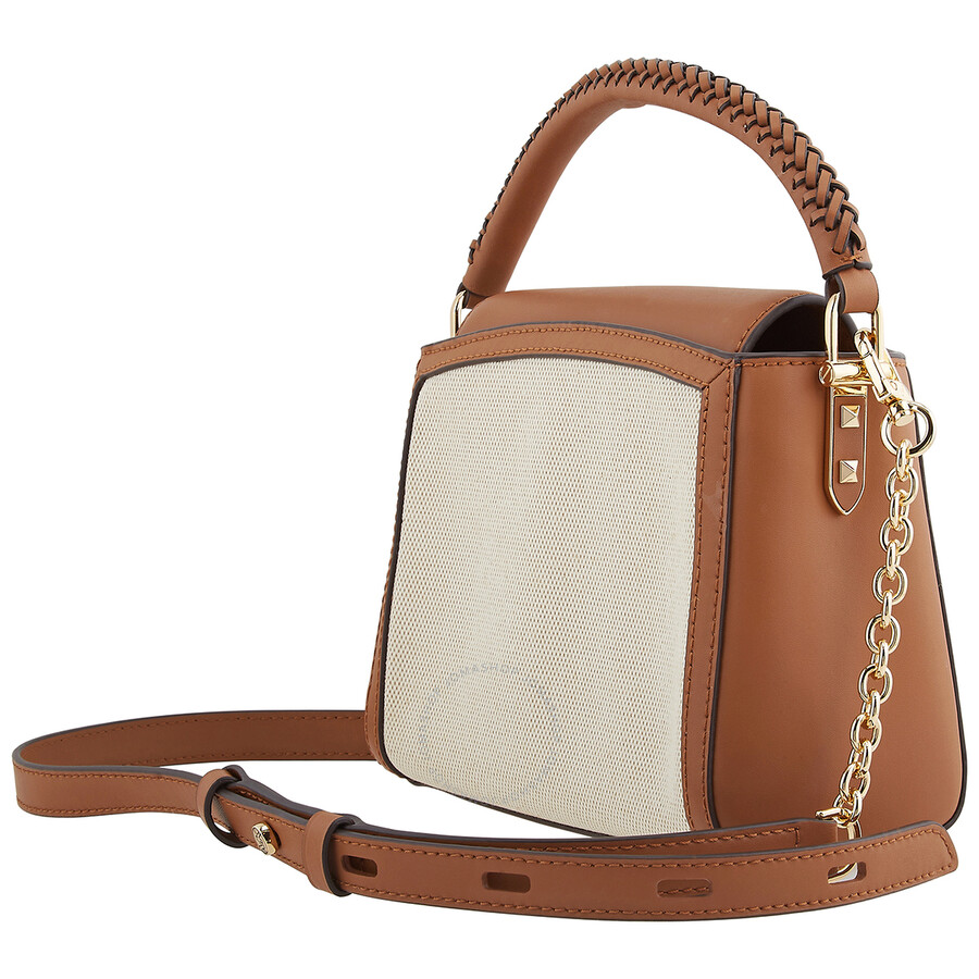 Michael Kors Ladies Karlie Small Canvas And Leather Crossbody Bag