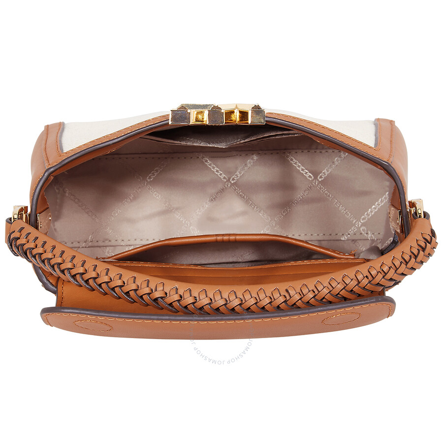 Michael Kors Ladies Karlie Small Canvas And Leather Crossbody Bag