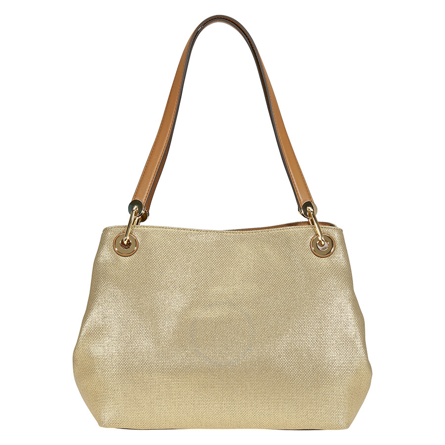 Michael kors gold tone raven large shoulder tote bag clearance