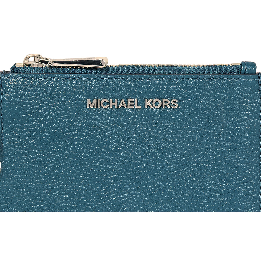 Michael Kors Mercer Leather Coin Purse Teal 32T7SM9P0L402