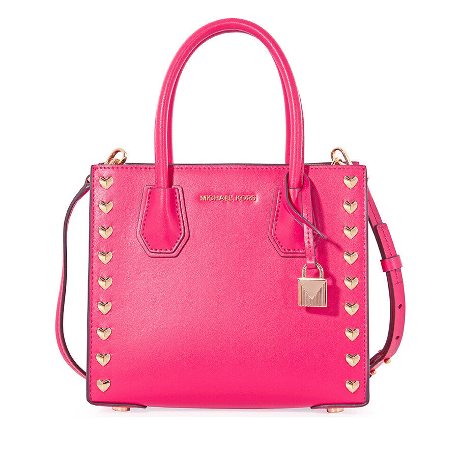 Michael Kors Mercer Medium Heart Studded Messenger Bag Ultra Pink 30H7GM9M2U564 191935074416