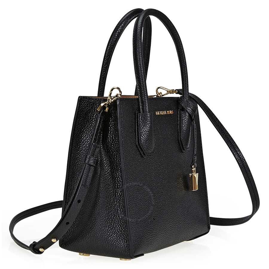 Michael Kors Mercer Medium Pebbled Leather Crossbody Bag Black