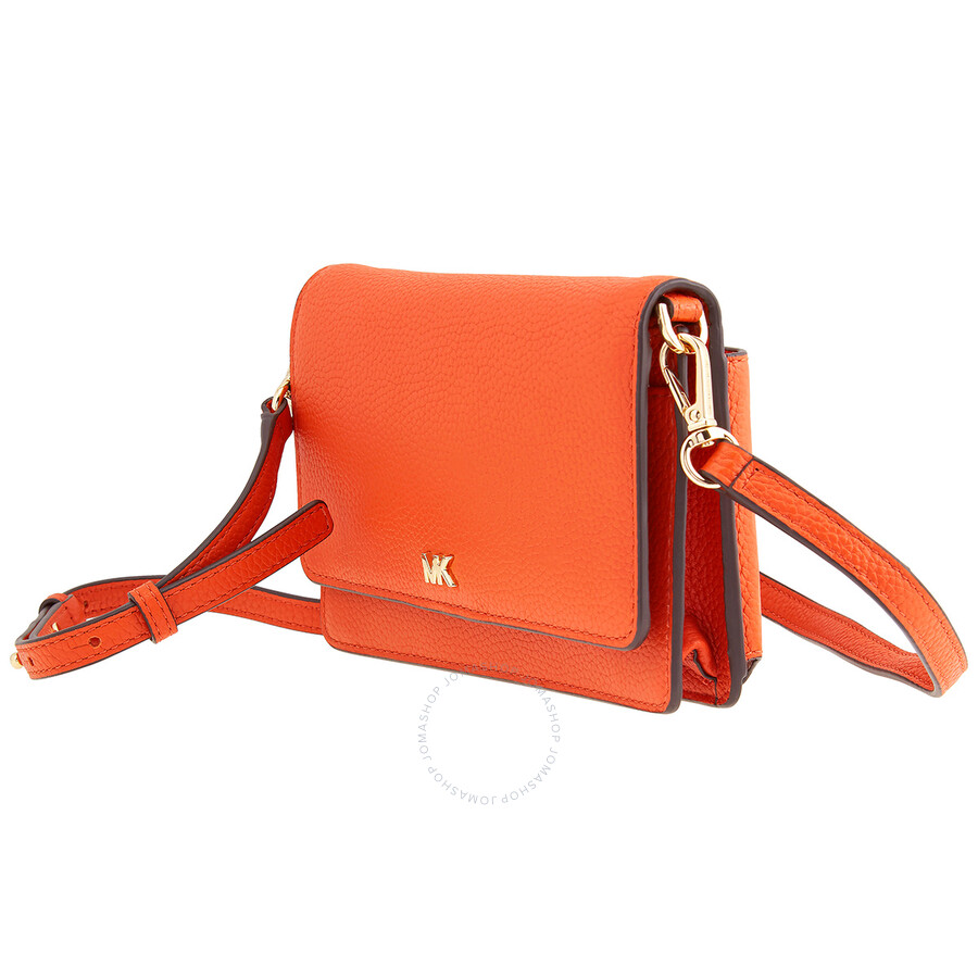 Michael Kors Pebbled Leather Convertible CrossbodyOrange 32T8GF5C1L