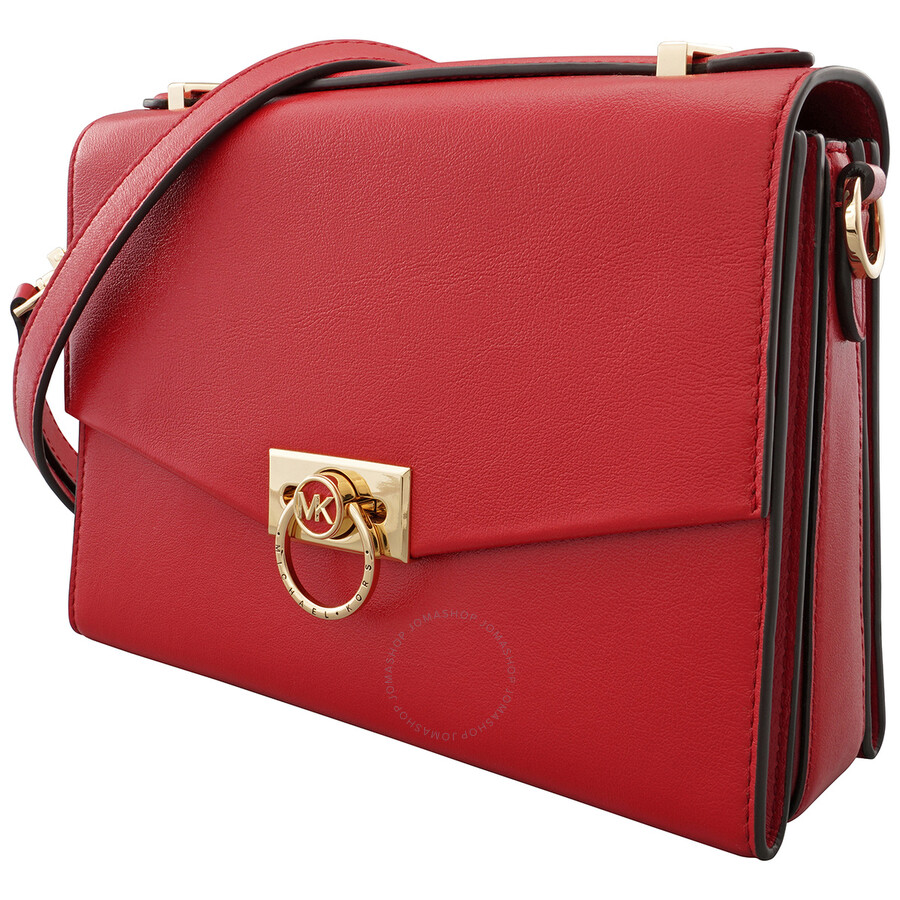 Michael Kors Red Ladies Hendrix Medium Leather Messenger Bag 30F0G1HM2L