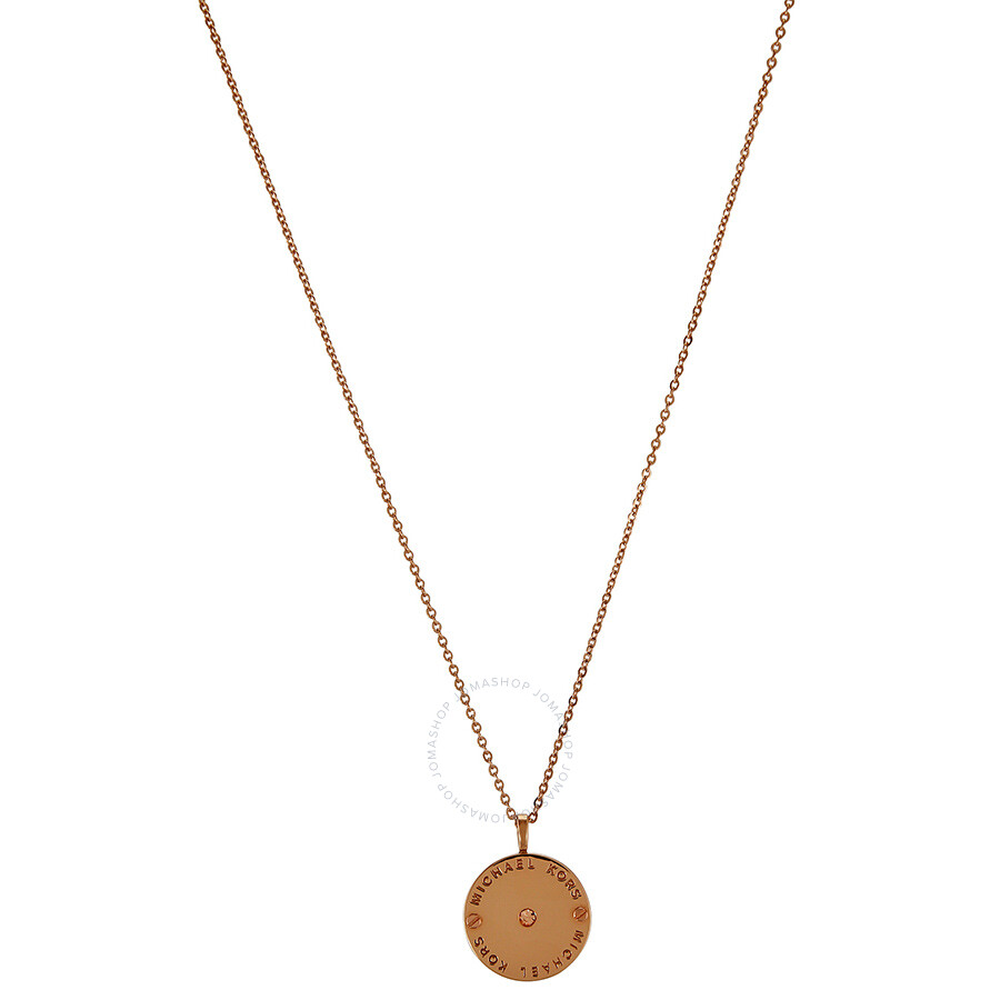Michael kors rose gold disc necklace Clearance