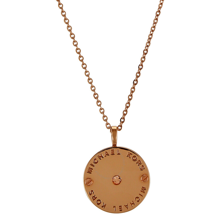 Michael kors rose gold disc necklace Clearance