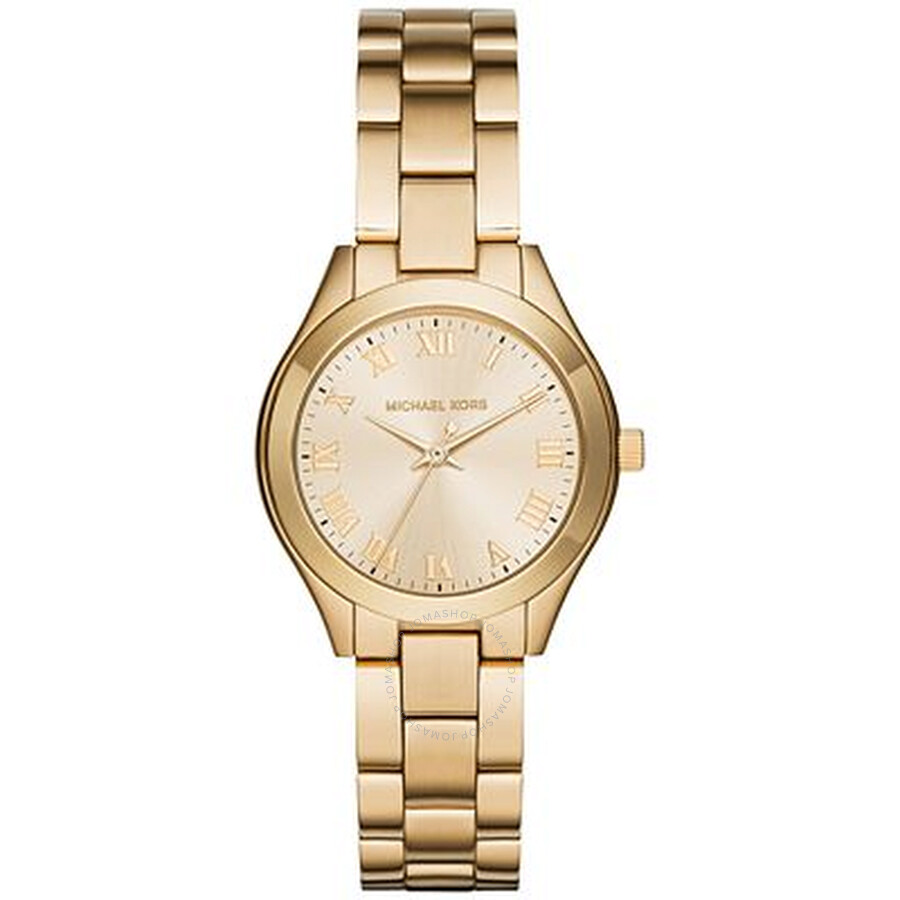 Slim Runway Gold Tone Dial Ladies Dress Watch