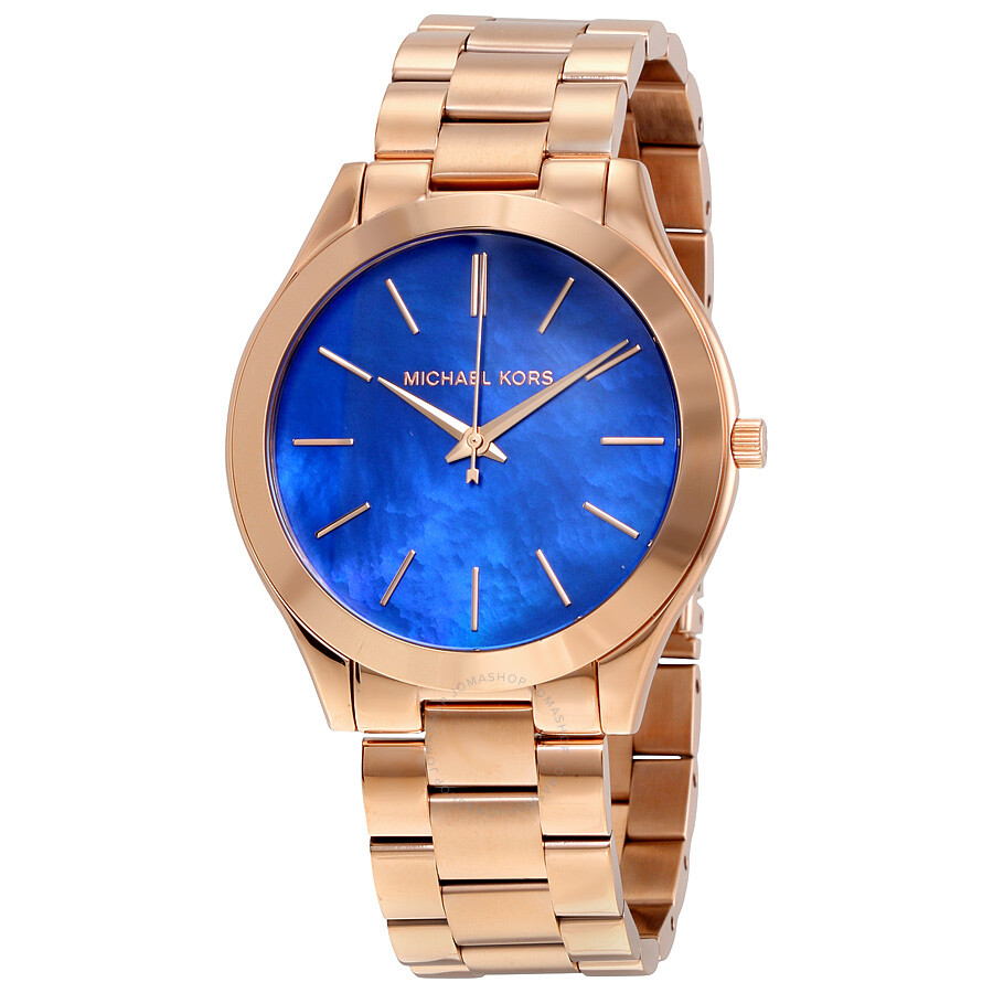 Slim Runway Quartz Blue Dial Ladies Watch