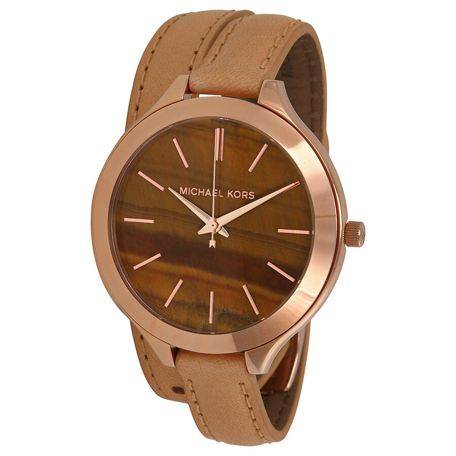 Slimway Brown Dial Tan Leather Ladies Watch