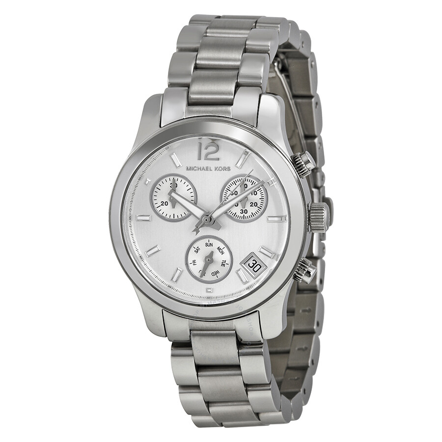 Small Runway Silver Dial Stainless Steel Chronograph Ladies Watch
