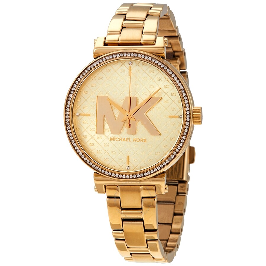 Sofie Quartz Crystal Gold Dial Ladies Watch
